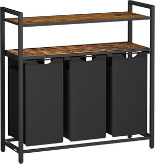 Foto 1 | Foto 1 | Cesto De Ropa Sucia Con 3 Bolsas Extraíbles 40 L Cada Una Con 2 Estantes Baño Lavandería