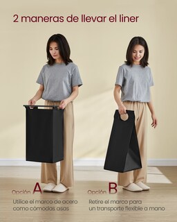 Foto 6 | Foto 6 | Cesto De Ropa Sucia Con 3 Bolsas Extraíbles 40 L Cada Una Con 2 Estantes Baño Lavandería