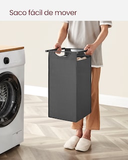 Foto 5 | Foto 5 | Cesto De Ropa Sucia 3 Bolsas Extraíbles Tela Oxford 3x38 L Marco Metálico Con Estante