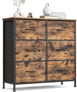 Foto 1 | Foto 1 | Cómoda Con 6 Cajones De Tela Estructura De Acero Y Tablero Mdf