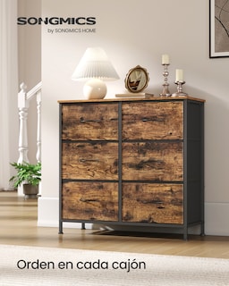 Foto 2 | Foto 2 | Cómoda Con 6 Cajones De Tela Estructura De Acero Y Tablero Mdf