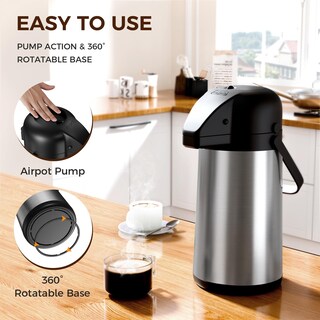 Foto 3 | Foto 3 | Dispensador De Bebidas Calientes De Acero Inoxidable Gezoss Coffee Carafe 1 9 L - Venta Internacional.