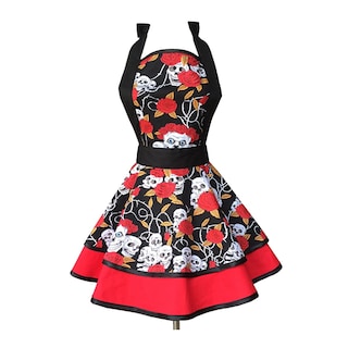 Foto 1 | Foto 1 | Delantal Hyzrz Para Halloween Disfraz De Calavera Esqueleto Y Huesos Para Mujer - Venta Internacional.