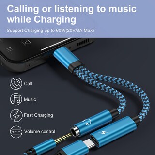 Foto 2 | Foto 2 | Adaptador De Auriculares Usb-c Sixsim Con Pd De Carga Rápida De 60 W Para Iphone Samsung - Venta Internacional.