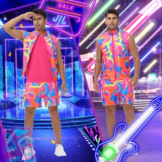 Foto 5 | Foto 5 | Set De Entrenamiento Para Hombre Disfraz Tosjack De Los 80  Color Neón  Tamaño Xl - Venta Internacional.