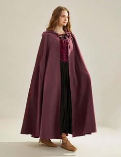 Foto 7 | Foto 7 | Capa Medieval Con Capucha Del Cabo Escarlata Oscuridad Renacentista Vino - Venta Internacional.
