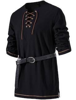 Foto 1 | Foto 1 | Camisa De Disfraz Jemitop Renaissance Pirate Viking Negra Xxl Para Hombre - Venta Internacional.