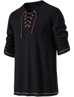 Foto 3 | Foto 3 | Camisa De Disfraz Jemitop Renaissance Pirate Viking Negra Xxl Para Hombre - Venta Internacional.