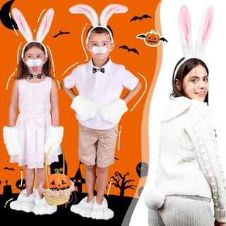 Foto 3 | Foto 3 | Disfraz De Conejo De Halloween Cozypower Con Zapatos Orejas Nariz Y Más - Venta Internacional.