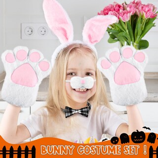Foto 5 | Foto 5 | Disfraz De Conejo De Halloween Cozypower Con Zapatos Orejas Nariz Y Más - Venta Internacional.