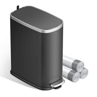 Foto 1 | Foto 1 | Cubo De Basura Kuk Slim De Acero Inoxidable De 10 Litros Con Tapa De Cierre Suave Color Negro - Venta Internacional.