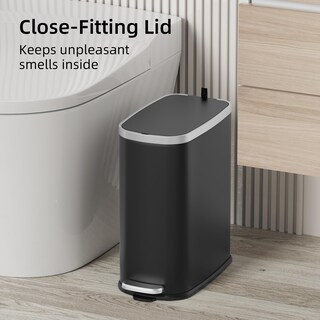 Foto 2 | Foto 2 | Cubo De Basura Kuk Slim De Acero Inoxidable De 10 Litros Con Tapa De Cierre Suave Color Negro - Venta Internacional.