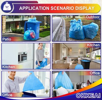 Foto 6 | Foto 6 | Bolsas De Basura Okkeai De 30 Litros  8 Galones  Azules  Para El Hogar Y La Oficina  60 Unidades - Venta Internacional.