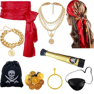 Foto 1 | Foto 1 | Set De Accesorios Para Disfraz De Pirata Uyy 9 Piezas Para Hombre Y Mujer - Venta Internacional.