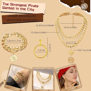 Foto 3 | Foto 3 | Set De Accesorios Para Disfraz De Pirata Uyy 9 Piezas Para Hombre Y Mujer - Venta Internacional.