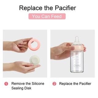 Foto 6 | Foto 6 | Bottle Comi Leche Materna De Vidrio Con Cuello Ancho 180 Ml (paquete De 2 Tapas Rosas) - Venta Internacional.