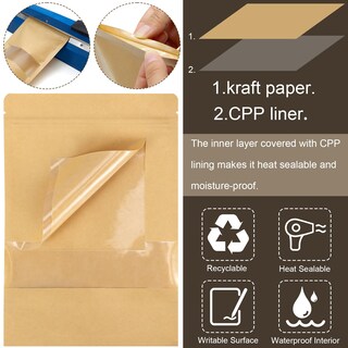 Foto 4 | Foto 4 | Bolsas Kraft De Pie Resellables Paquete De 50 Unidades Blisstime - Venta Internacional.