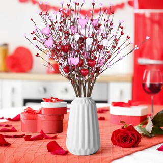 Foto 2 | Foto 2 | Decoraciones Tifeson Con Forma De Corazón Artificial Y Tallos De Bayas 6 Unidades - Venta Internacional.