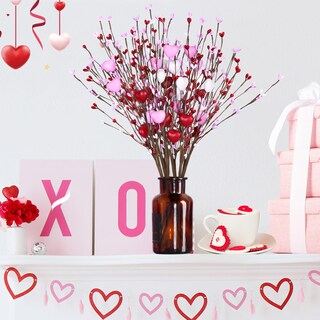 Foto 4 | Foto 4 | Decoraciones Tifeson Con Forma De Corazón Artificial Y Tallos De Bayas 6 Unidades - Venta Internacional.