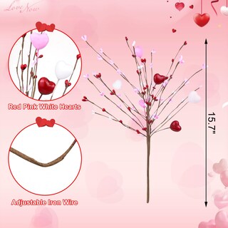 Foto 5 | Foto 5 | Decoraciones Tifeson Con Forma De Corazón Artificial Y Tallos De Bayas 6 Unidades - Venta Internacional.