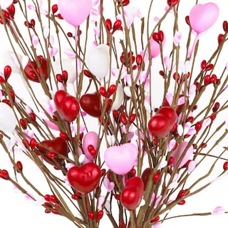 Foto 7 | Foto 7 | Decoraciones Tifeson Con Forma De Corazón Artificial Y Tallos De Bayas 6 Unidades - Venta Internacional.