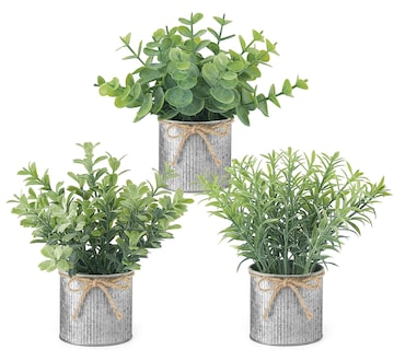 Foto 1 | Foto 1 | Plantas Artificiales Mkono Mini En Macetas De Metal Galvanizado Paquete De 3 - Venta Internacional.