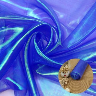 Foto 1 | Foto 1 | Tela De Organza Iridiscente Qidekjjt Color Azul Real 10 M X 150 Cm - Venta Internacional.