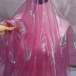 Foto 2 | Foto 2 | Tela De Organza Rosa Roja 10 M X 1 5 M Iridiscente Para Bodas Y Bricolaje - Venta Internacional.