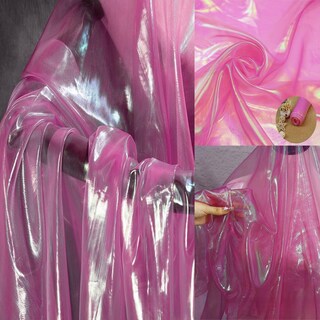 Foto 3 | Foto 3 | Tela De Organza Rosa Roja 10 M X 1 5 M Iridiscente Para Bodas Y Bricolaje - Venta Internacional.