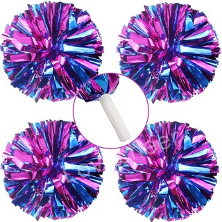Foto 1 | Foto 1 | Pompones Lovecheer 4 Unidades Rosa Intenso Azul Metalizado 33 Cm - Venta Internacional.