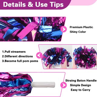 Foto 3 | Foto 3 | Pompones Lovecheer 4 Unidades Rosa Intenso Azul Metalizado 33 Cm - Venta Internacional.