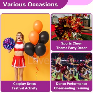 Foto 5 | Foto 5 | Pompones Lovecheer 4 Unidades Rosa Intenso Azul Metalizado 33 Cm - Venta Internacional.