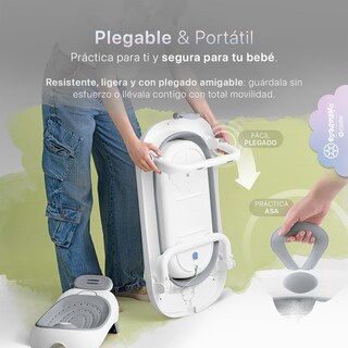 Foto 4 | Foto 4 | Bañera Para Bebé Con Termómetro Esquimal Plegable Con Asiento Antideslizante - Gris