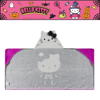 Foto 6 | Foto 6 | Toalla Con Capucha Sanrio Hello Kitty Skeleton Para Halloween Kids - Venta Internacional.