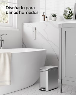 Foto 3 | Foto 3 | Cubo De Baño Pequeño 5 L Con Tapa Pedal Acero Cierre Suave Diseño Delgado