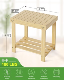 Foto 2 | Foto 2 | Banco De Ducha Bamneat Para Baño Pequeño De Bambú Con Estante De Almacenamiento - Venta Internacional.