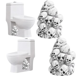 Foto 1 | Foto 1 | Paquete De 2 Fundas Decorativas Para Tornillos De Inodoro De Resina Con Forma De Calavera - Venta Internacional.
