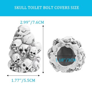 Foto 2 | Foto 2 | Paquete De 2 Fundas Decorativas Para Tornillos De Inodoro De Resina Con Forma De Calavera - Venta Internacional.