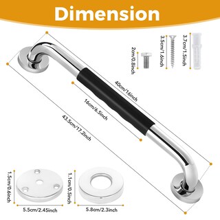 Foto 2 | Foto 2 | Barras Grab Bars Qarituky De 40 Cm Para Bañeras Y Duchas Paquete De 2 Unidades - Venta Internacional.