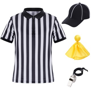 Foto 1 | Foto 1 | Conjunto De Camisa De Árbitro Con Estampado De Rayas Sombrero Silbato Y Bandera - Venta Internacional.