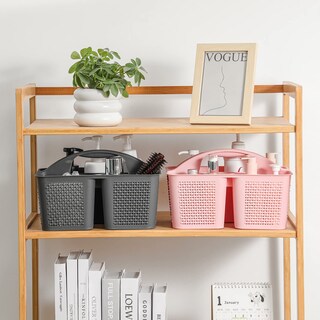 Foto 5 | Foto 5 | Cesta De Ducha Portátil De Plástico Uujoly Con Compartimentos Color Rosa - Venta Internacional.