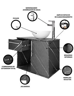Foto 3 | Foto 3 | Gabinete Para Baño Con Ovalin Y Monomando Moderno. Modelo Venus