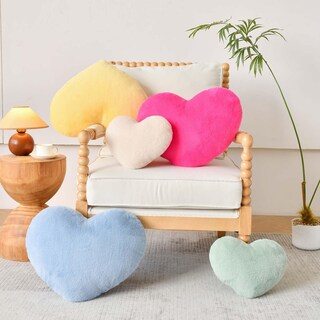 Foto 5 | Foto 5 | Almohada Xvtru Con Forma De Corazón Piel Sintética De Conejo 50 X 40 Cm Color Frambuesa - Venta Internacional.