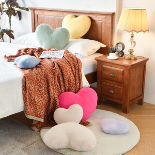 Foto 6 | Foto 6 | Almohada Xvtru Con Forma De Corazón Piel Sintética De Conejo 50 X 40 Cm Color Frambuesa - Venta Internacional.