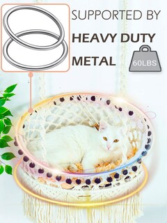 Foto 2 | Foto 2 | Hamaca De Macramé Karceey Para Gatos Más Grandes Con Hierba Gatera - Venta Internacional.