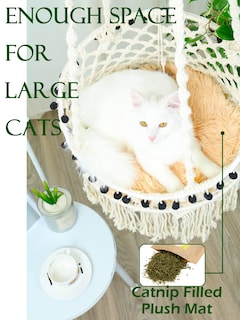 Foto 4 | Foto 4 | Hamaca De Macramé Karceey Para Gatos Más Grandes Con Hierba Gatera - Venta Internacional.