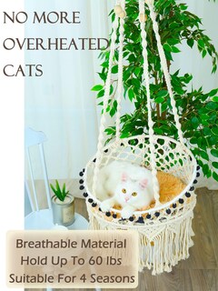 Foto 6 | Foto 6 | Hamaca De Macramé Karceey Para Gatos Más Grandes Con Hierba Gatera - Venta Internacional.