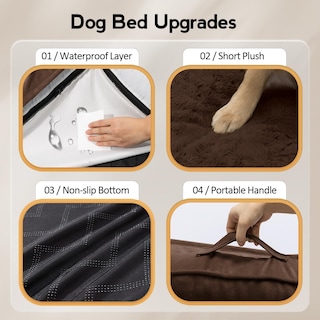 Foto 5 | Foto 5 | Cama Ortopédica Para Perros Mekiy Con Funda Extraíble Y Lavable  Color Marrón L - Venta Internacional.
