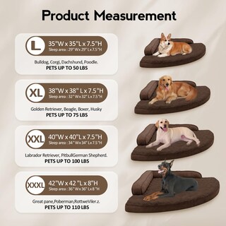 Foto 6 | Foto 6 | Cama Ortopédica Para Perros Mekiy Con Funda Extraíble Y Lavable  Color Marrón L - Venta Internacional.