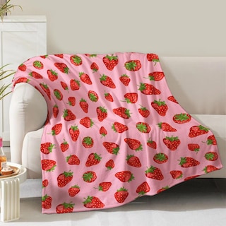 Foto 1 | Foto 1 | Manta Nukunskf Con Tema De Fresa Rosa 150 X 125 Cm - Venta Internacional.